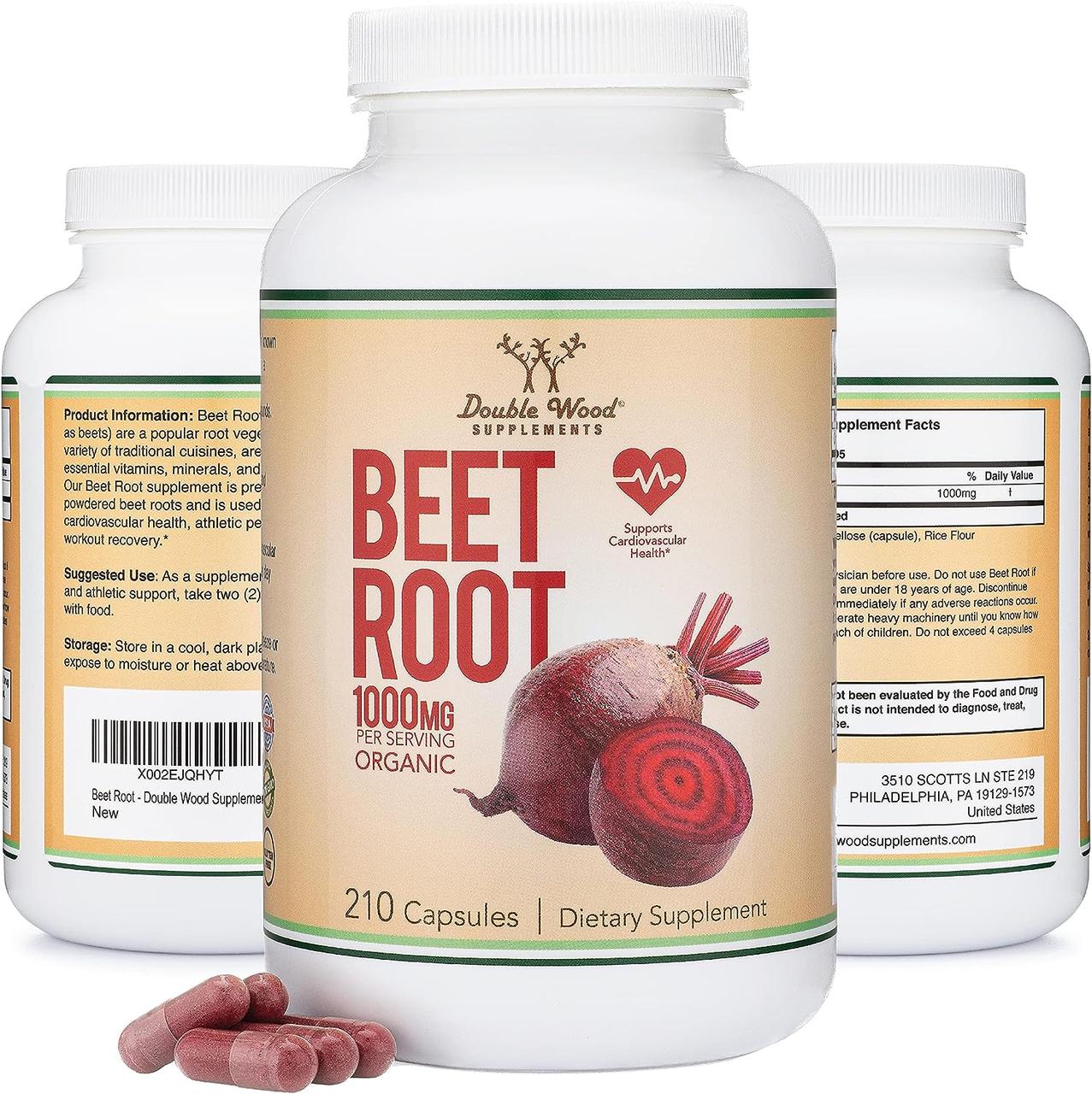 Корінь буряка Double Wood Supplements Beet Root 1000 mg 210 capsules, фото 1