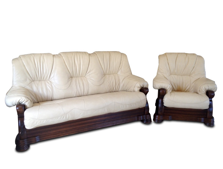 Кожаный комплект с двумя креслами Виконт (3р + 1 + 1), мягкая мебель, мебель в коже, кожаная мебель - фото 2 - id-p1932402294