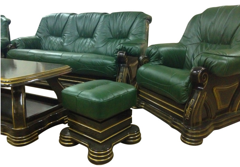 Кожаный комплект с двумя креслами Виконт (3р + 1 + 1), мягкая мебель, мебель в коже, кожаная мебель - фото 3 - id-p1932402294