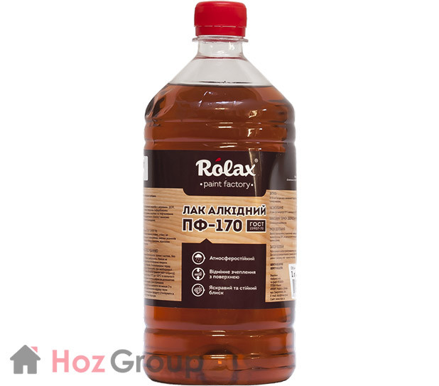 Декоративний Лак для дерева ПФ-170 0,5 л (пляшка) Ролакс Rolax