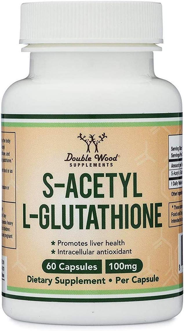 S-ацетил L-глутатіон Double Wood Supplements S-Acetyl L-Glutathione 100 mg 60 capsules, фото 1