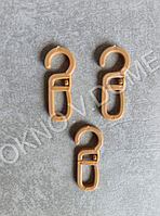 Крючки для трубчатого карниза на пластиковое/деревянное кольцо Светлый дуб (100 шт в упаковке)
