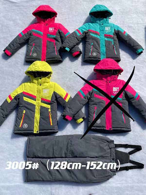 Зимовий підлітковий комбінезон роздільний на дівчинку 6-11 років із просоченням