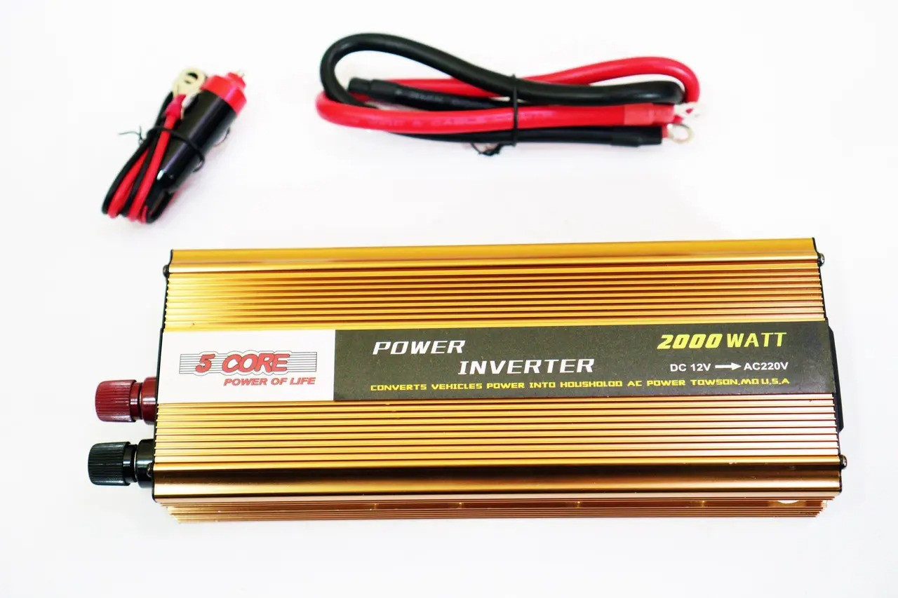 Перетворювач напруги, автоінвертор 12V-220V 2000W, Інвертор для дому, Безперебійник для насоса