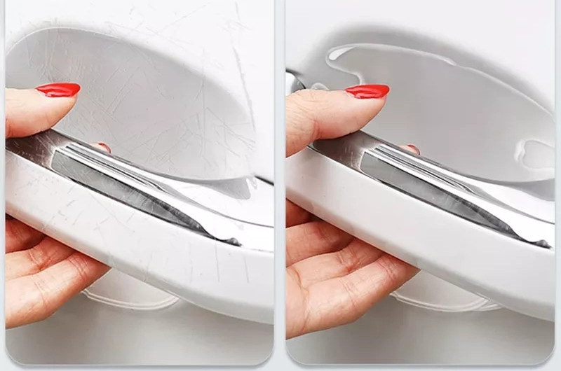 Наклейки під дверні ручки, прозорі, захист від подряпин, 9*8 см, фото 1