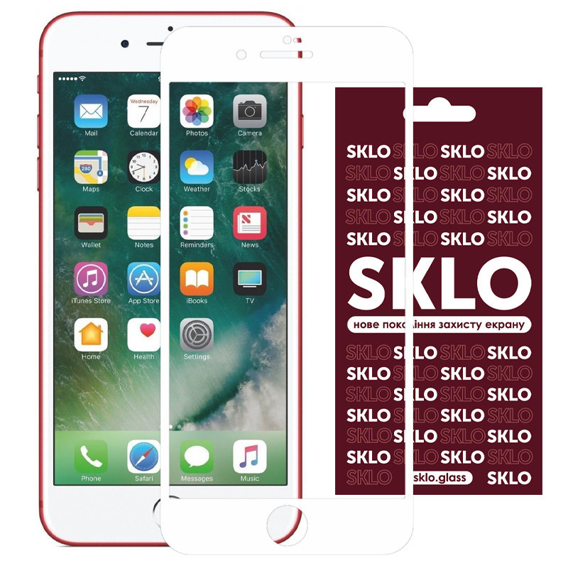 Захисне скло SKLO 3D (full glue) для Apple iPhone 7/8/SE (2020) (4.7")