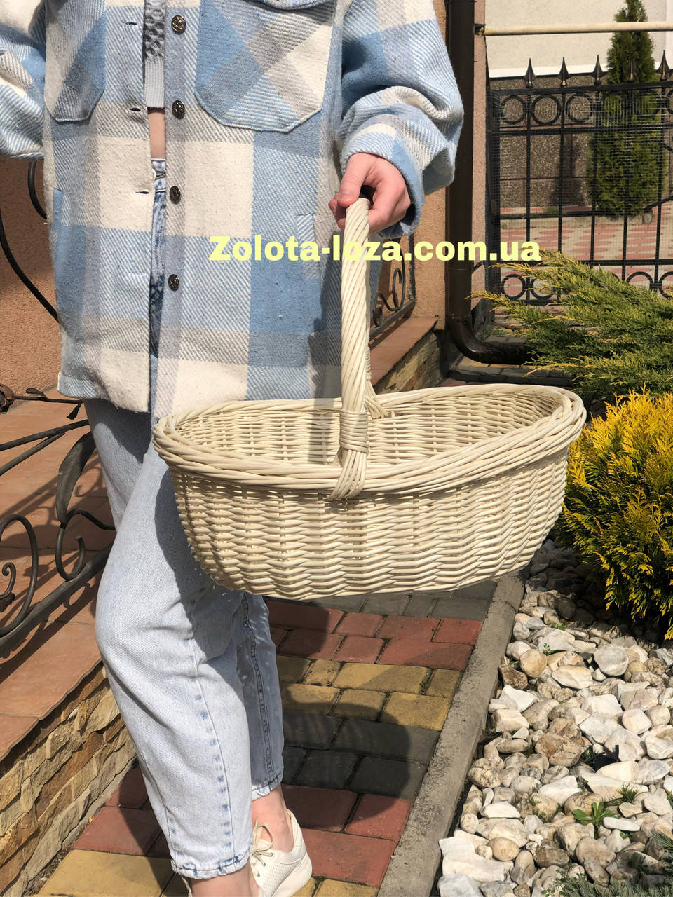 

Корзина выбеленной из цельной лозы XXL. Арт::30106