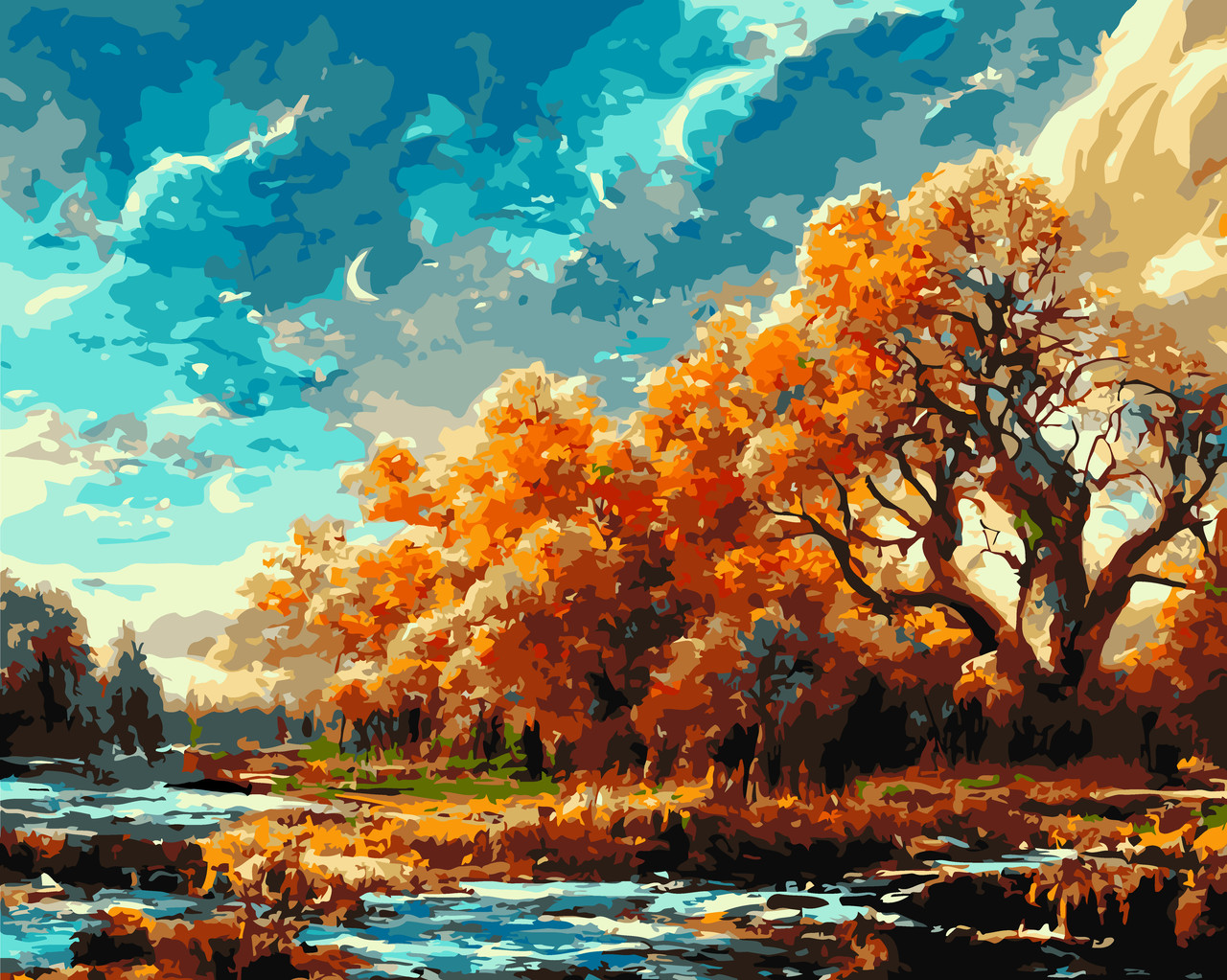 Картина за номерами 40×50 см Kontur. Яскрава осінь DS0515, фото 1