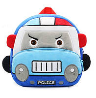 Рюкзак детский мягкий плюшевый "Машинка Полиция"