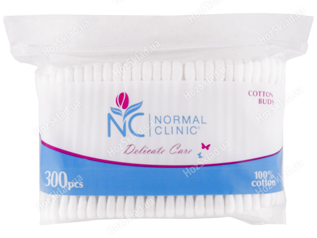 Ватні палички NORMAL cliniс  - 300 шт, в ZIP упаковці, (3800213303380)