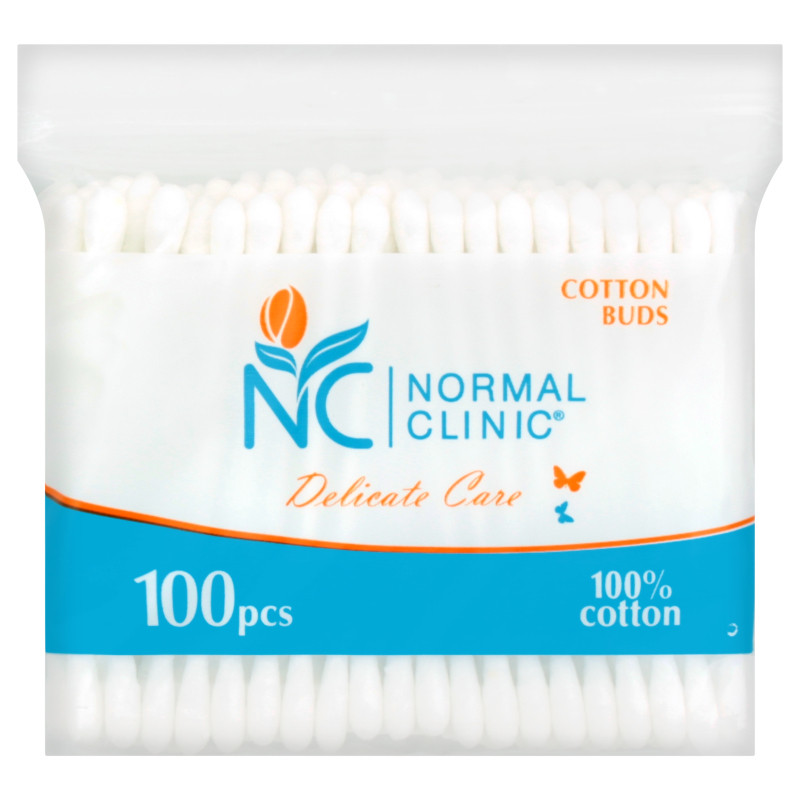 Ватні палички NORMAL cliniс  - 100 шт. в ZIP упаковці (3800213303366)