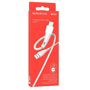 Кабель USB Borofone BX60 Superior Lightning 2.4A (Бiлий)