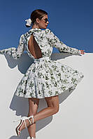 Воздушное женское шифоновое платье Валентина с открытой спиной в цветочный принт Smdi5439