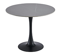 Стіл лофт кухонний круглий на одній опорі t-325 колір Айс Грей D-90 для кафе, ресторанів, дому Vetro Mebel