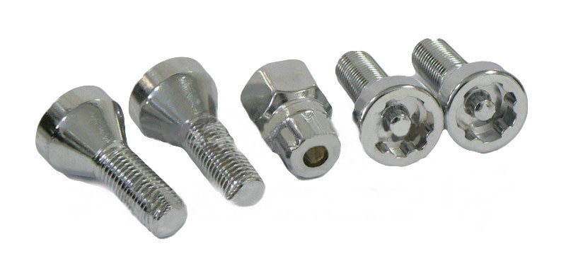 Набір болтів секретних на колісні диски з адаптером М12х1.5RH (L=21 мм) 5 пр. Force 645105 F, фото 1