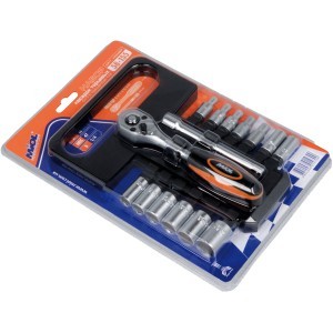 Набір головок з тріскачкою 1/4" Miol 58-155, фото 1