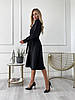 Жіноча Сукня з рукавом на Запах із Костюмної тканини в талії на широкому поясі Колір чорний, фото 2