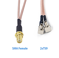 Пигтейл двойной 2 x TS9 / sma или F мама / Pigtail / Адаптер