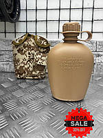 Фляга военная армейская солдатская Фляга в чехле 1 литр фляга для воды пластиковая