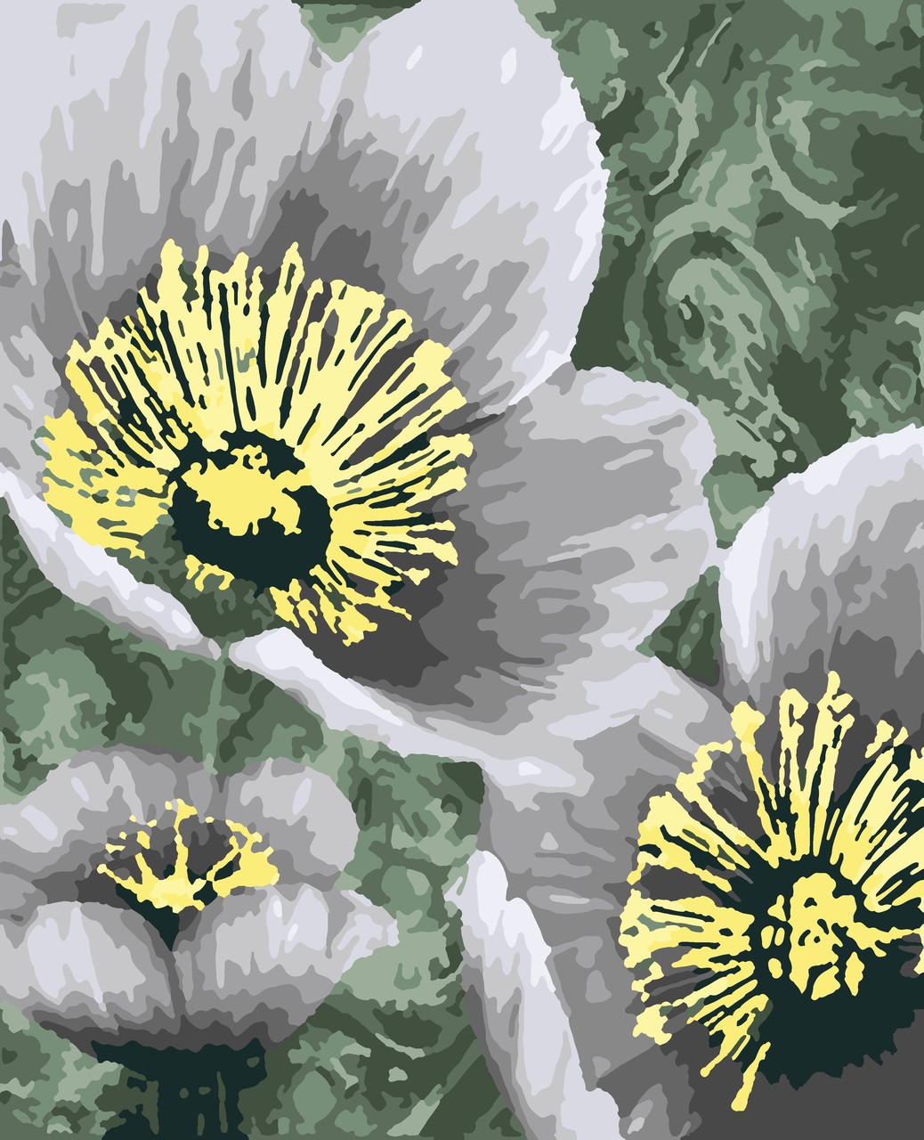 Картина за номерами "Квіти" (з золотою фарбою) 40*50см