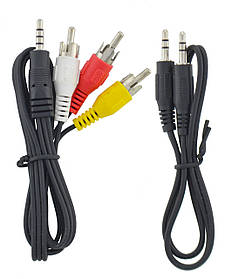 Кабель 3,5 мм джек 4 pin - 3 RCA + AUX (jack 3.5 мм - jack 3.5 мм) (26194)