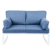 Диван "Мірабель" 2-х місний (блакитний на білому)