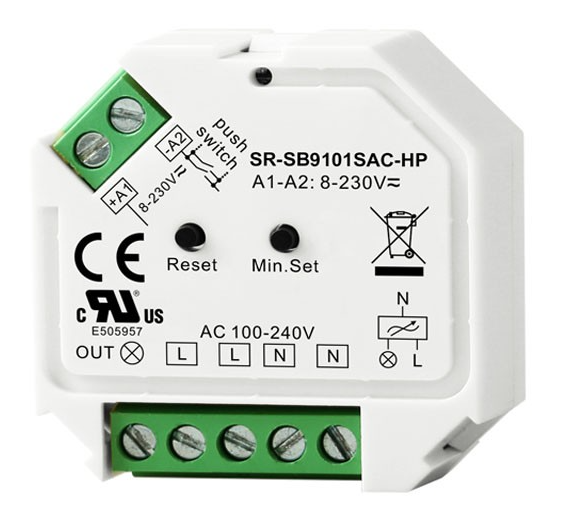 Радіочастотний димер з інтерфейсом RF+Bluetooth led dimmer 220v для LED ламп SR-SB9101SAC-HP  SUNRICHER 19236