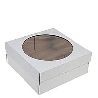 Коробка для торта з вікном 250х250х110, гофрокартон
