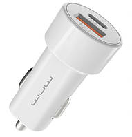 АЗУ WUW C139 USB & Type-C port 2.4A car charger White