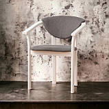 Крісло "Алексіс" (Стілець) Ясень натуральний, шкірзамінник бежевий флай 2207, фото 7