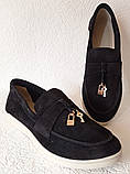 Жіночі лофери Loro piana, замшеві туфлі лоро піана мокасини, фото 6
