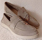 Жіночі лофери Loro piana, замшеві туфлі лоро піана мокасини, фото 9