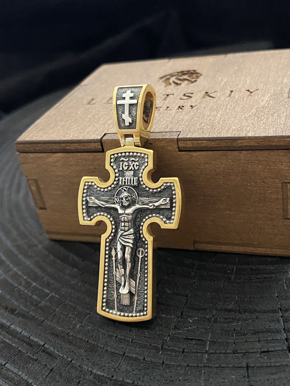 Позолочений православний хрестик, фото 1