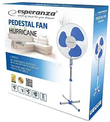 Вентилятор підлоговий Esperanza EHF001WB Hurricane White/Blue 50 Вт