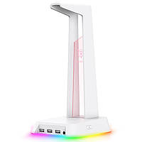 Держатель наушников Onikuma RGB Gaming ST-2 | 3USB, AUX | white