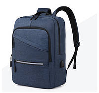 Средний Рюкзак с USB со светоотражающей вставкой 40х28х14 см 28 л Синий