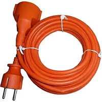 Шнур УШ-01РВ оранжевый с круглой вилкой и розеткой 2P+PE 3x1мм²/5 метров, IEK