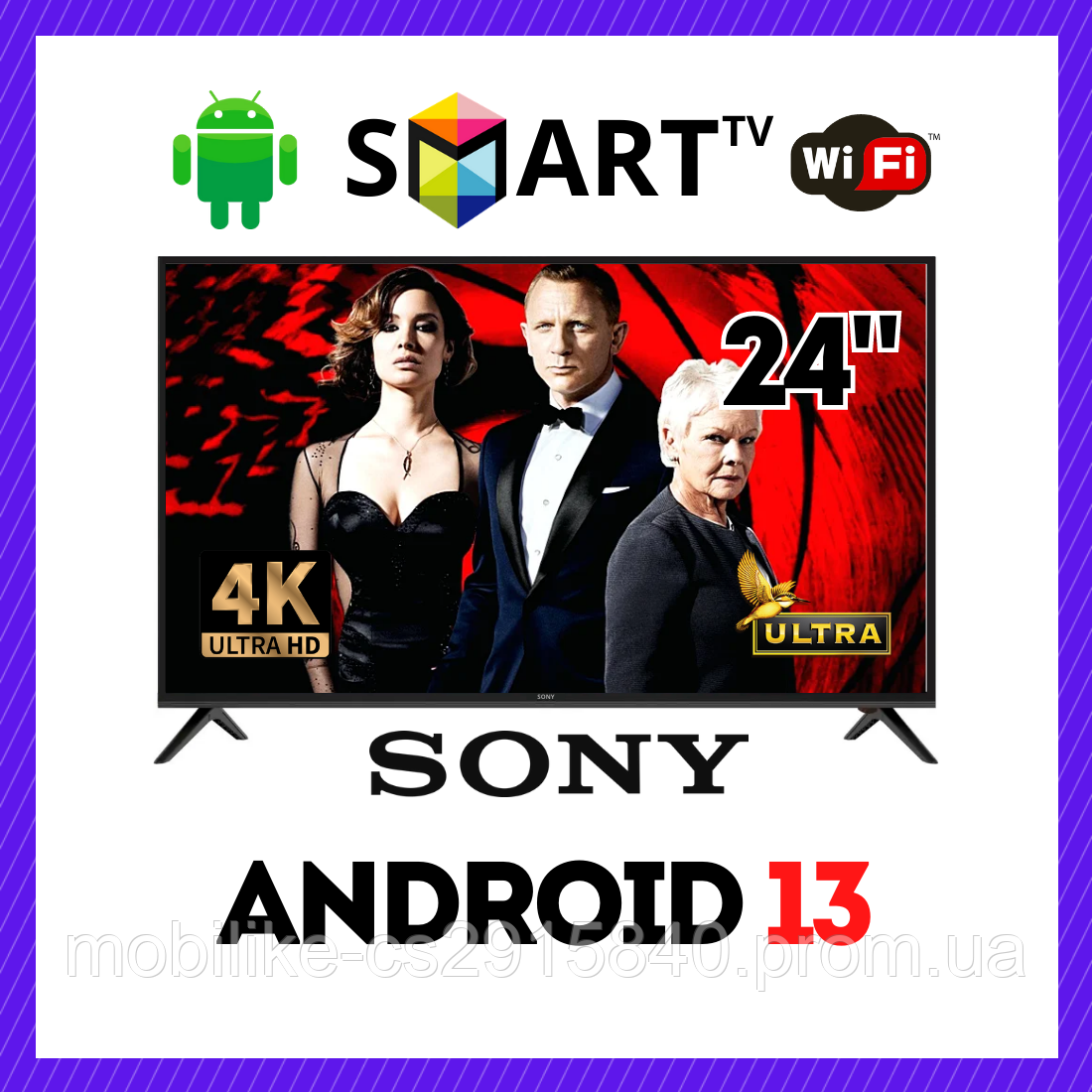 Телевізор Sony 24" FullHD/T2/SmartTV/WiFi