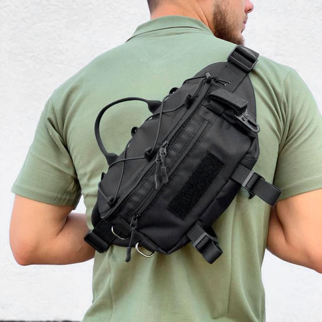 Чорна тактична сумка-бананка TACTIC 1