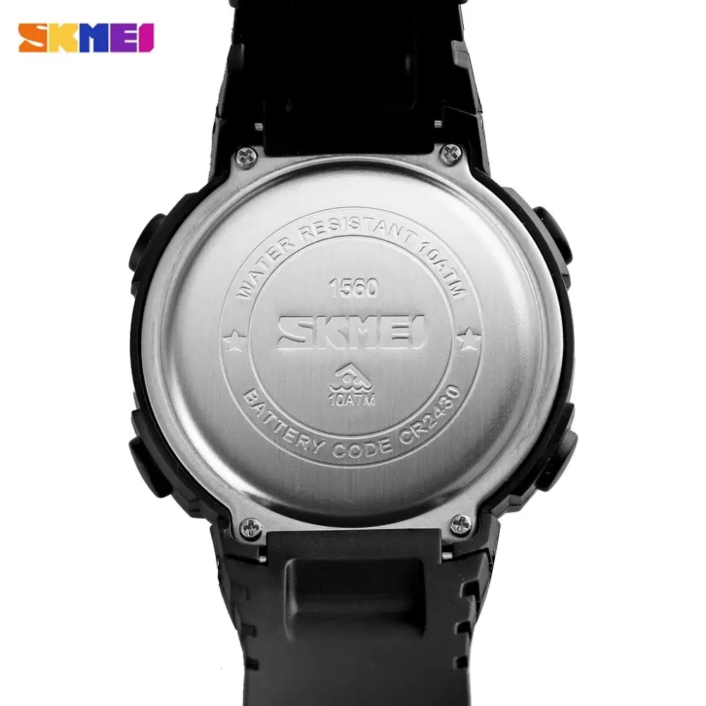 Мужские наручные спортивные часы Skmei 1560 (Черный) - фото 3 - id-p1932655421