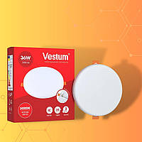Круглий світлодіодний врізний світильник "без рамки" Vestum 36W 4100K 1-VS-5509