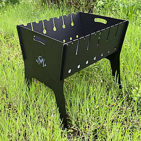 Разборной двухуровневый Мангал походный на 6 шампуров 2мм