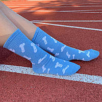 Бавовняні жіночі шкарпетки 1 пара 36-41 р з прикольним принтом якісні та довгі з трикотажу, стильні