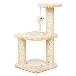 Кігтеточка для кота з полицями та іграшкою Taotaopets 072204 20*20*40 см Beige 5410-21303