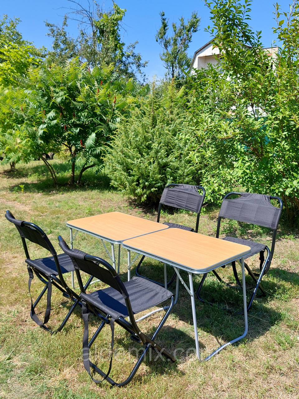 Купити розкладні крісла для відпочинку на природі "Кріпиш О2+4ч" стіл розкладний, складні стільці для пікніка