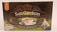 Sun Gardens Soursop зелений китайський чай зі шматочками фруктів Сан Гарденс Саусеп у пірамідках 20шт по 2.5 гр