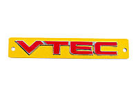 Надпись VTEC красная с хромом (110мм на 15мм) для Тюнинг Honda