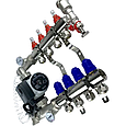 Колектор теплої підлоги "КР" Чехія 4 контури в зборі з насосом, фото 3