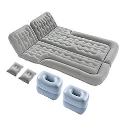 Надувний зграбний матрац Леско BP-001 сірий у багажнику автомобіля для сну 180*135 см