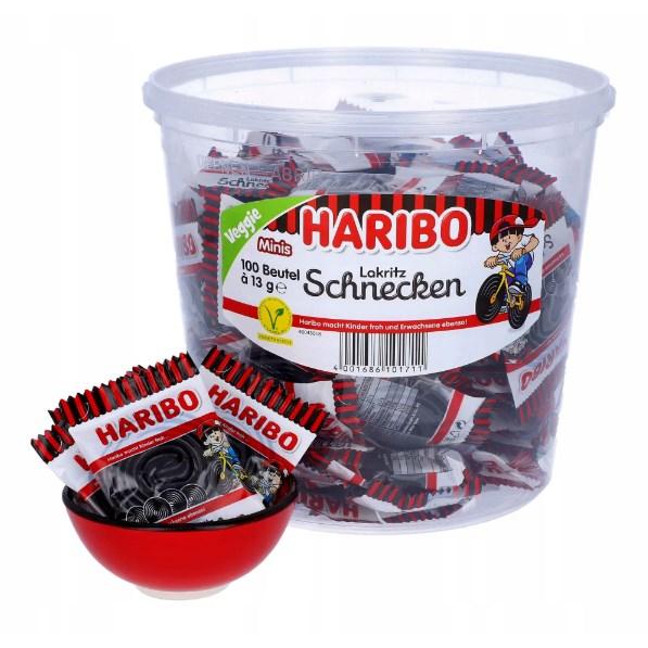 Желейные конфеты Haribo лакричні равлики, міні 100 шт